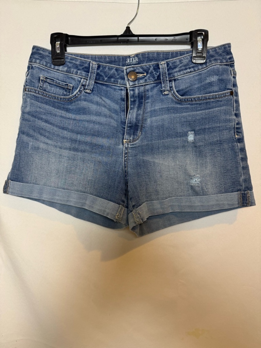 a.n.a Light Blue Rolled Hem Denim Shorts